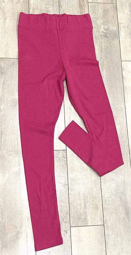 Ružové rebrované legíny, l