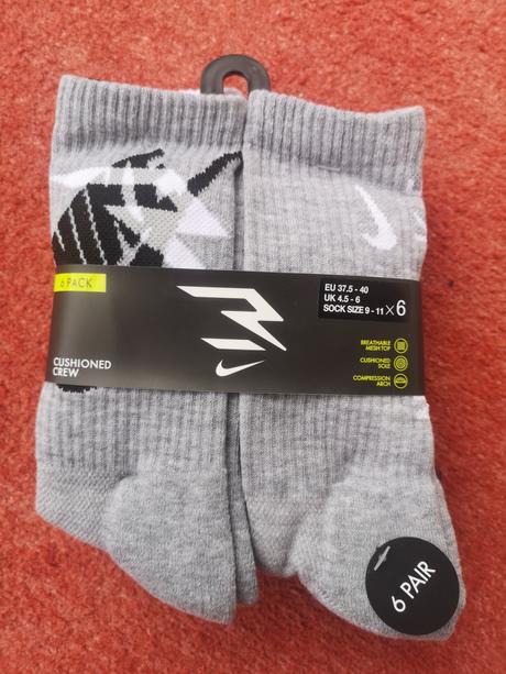 Nike chlapčenské funkčné ponožky 6 párov 37,5-40, nike,37 / 38 / 39 / 40