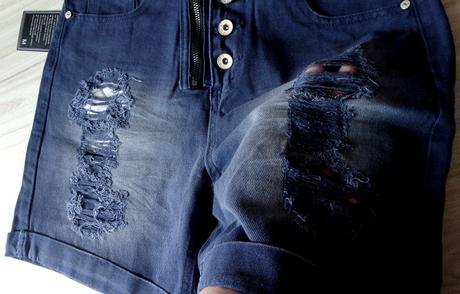 Rifľové kraťasi, modré a šedé, v. m, m