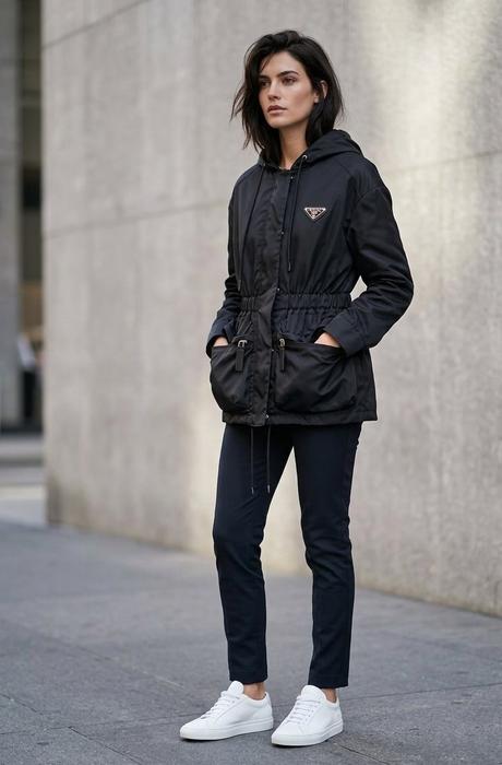 Original prada nylon hooded jacket, prada,36