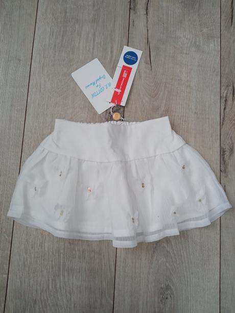 Dievčenská biela sukňa s 3d motýlikmi veľk.62-68, original marines,62 / 68