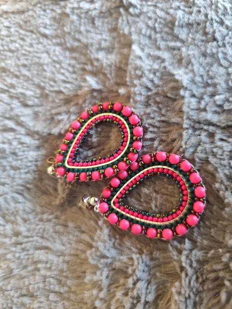 Handmade šité náušnice, 