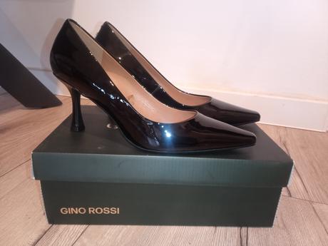 Čierne lakované lodičky, gino rossi,39
