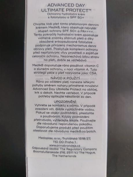 Ochranný hydratačný krém medik8 spf50, 