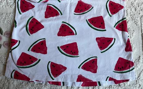 Biele melónové bavlnené handmade tričko, s/m, s
