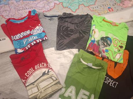 Balík trička, kraťasy veľ.140, cca32ks, 140–152
