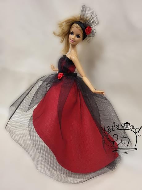 Barbie čierno- červené šaty, 