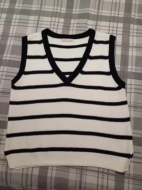 Čierno-biela oversize vesta č.m /l, l