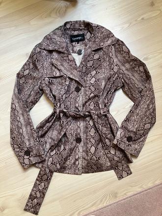 Dámske sako skrátený kabát s potlačou hadej kože, george,m