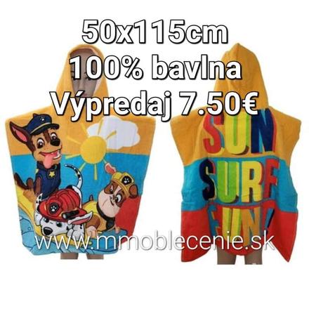 Pončo 50x115cm paw patrol,