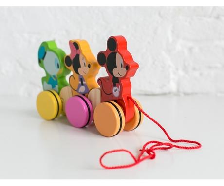 Disney drevená ťahacia hračka mickey, minnie a káč,