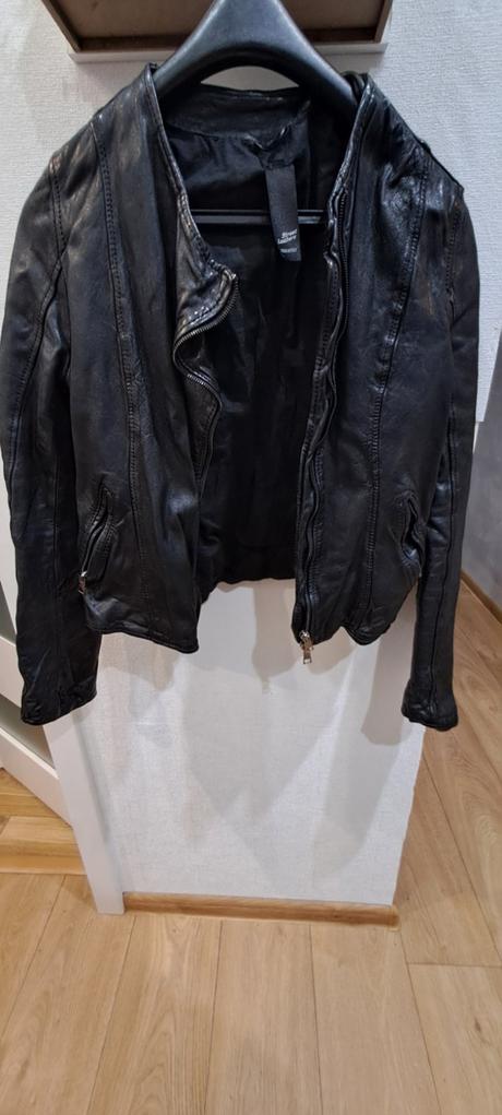 Pravá koža bunda motorkárska, s