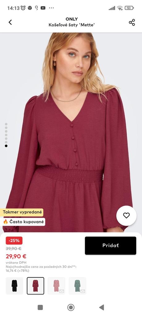 Šaty midi koselove, only,s