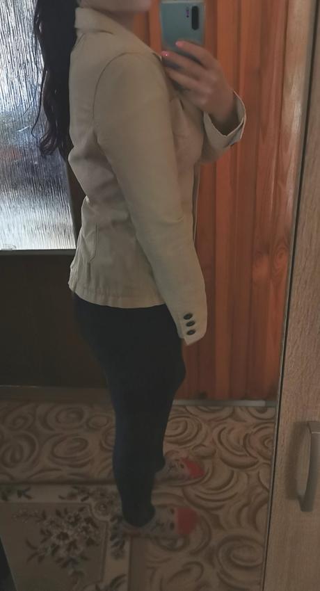 Krémové sako, fishbone,s