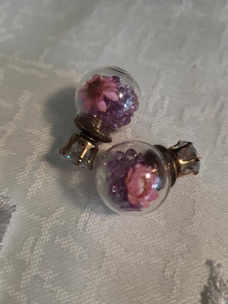 Náušnice s kvietkami, presýpacie, 