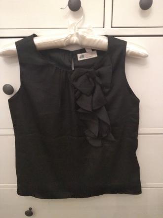 Saténový top s mašľou, h&m,146