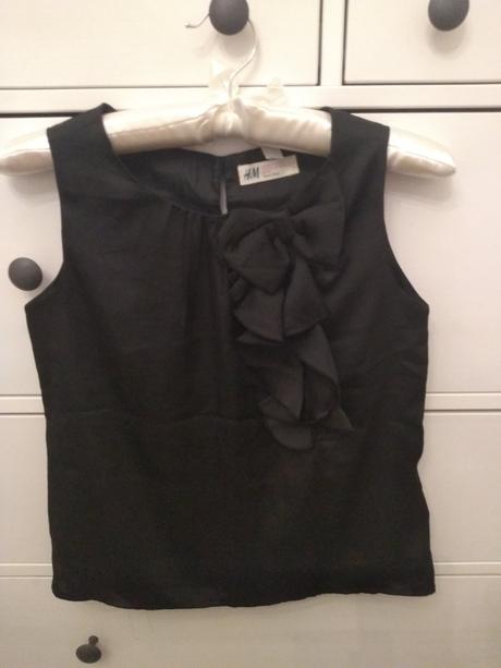 Saténový top s mašľou, h&m,146