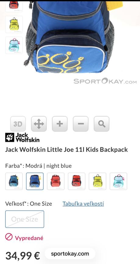 Batoh ruksak jack wolfskin little joe 11l kids bac, adidas