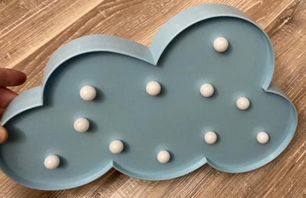 Krásna dekorácia-lampička obláčik na baterky, 