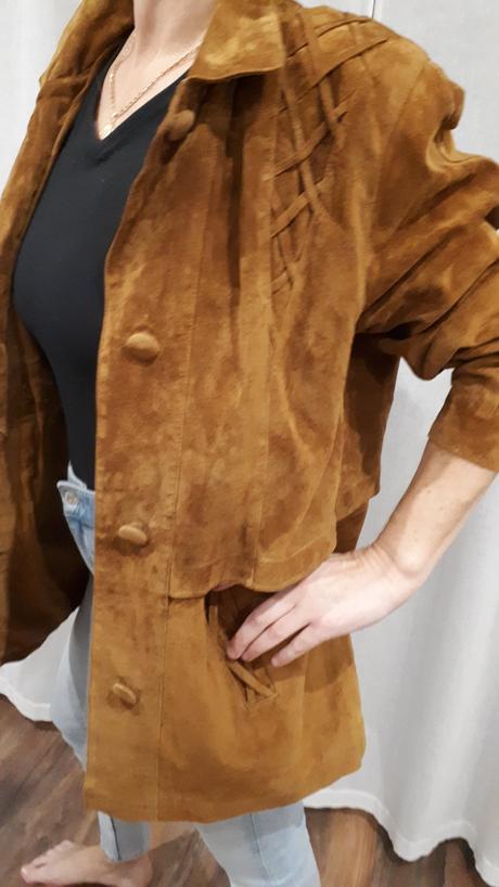 Kožený kabát vintage oversize vel 38/40/42, l