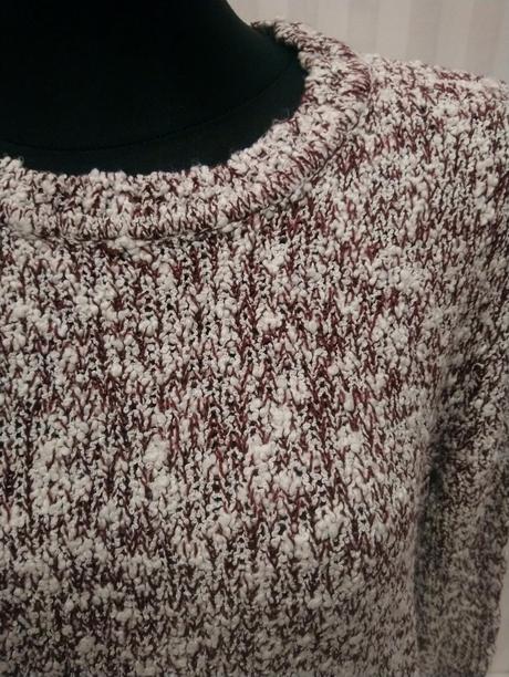 Dámsky hnedo biely pulóver, l/xl, l