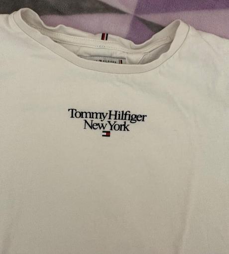 Tommy hilfiger tričko biele unisex, tommy hilfiger,140