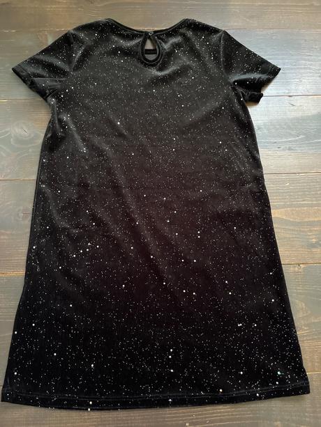 Zamatové šaty s trblietkami, h&m,140