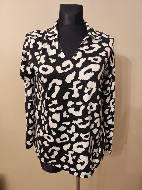 Čiernobiele tričko s golierikom, pepco,l