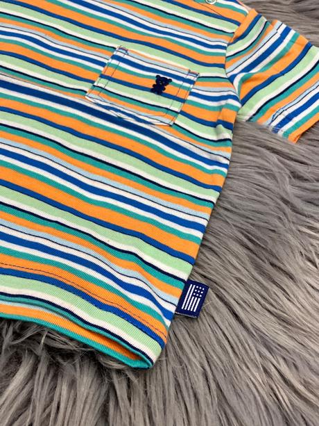 Chlapčenské pásikavé tričko s vreckom (6-9 mes.), original marines,68 / 74