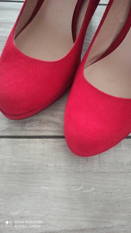 Červené semišové lodičky 37, graceland,37