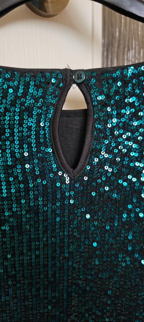 Flitrované tmavozelené šaty, f&f,164