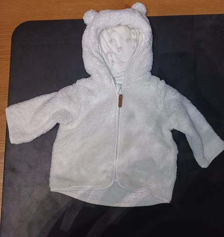 Biela mikina macko, h&m,62