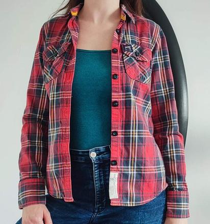 Bavlnená karovaná košeľa, superdry,s