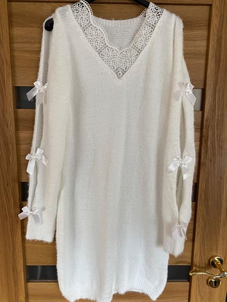 Predĺžený sveter s maslickami, xl