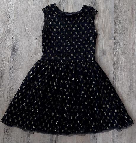 Čierne šaty so zlatými hviezdičkami, bonprix,146