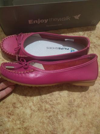 Baleríny/mokasíny kožené, nové, 36