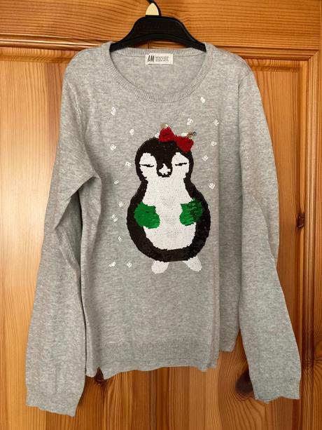 Pulóvrik s tučniakom, h&m,140