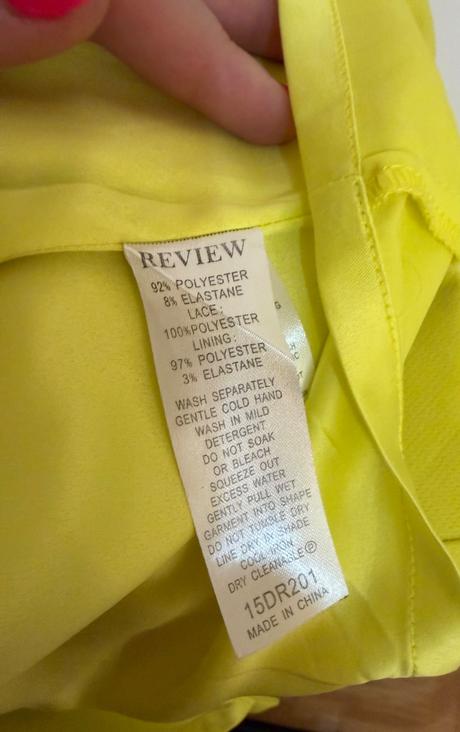 Elegantné šaty review žiarivá žltá + čipka, review,s