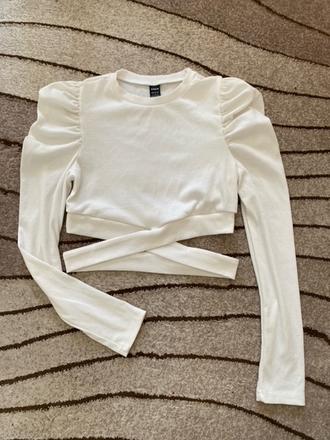 Biely crop-top, s