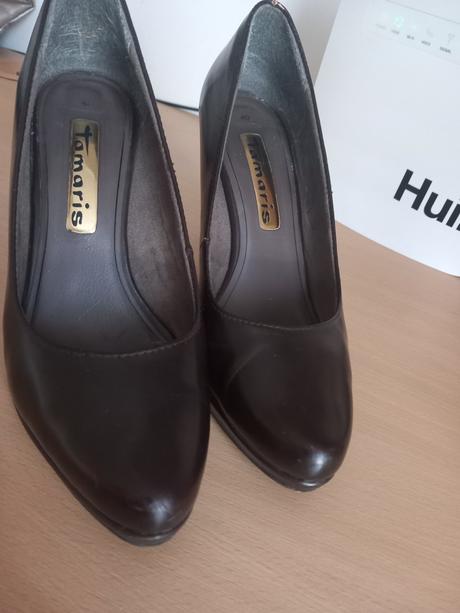 Hnedé  kožené lodičky, tamaris,40