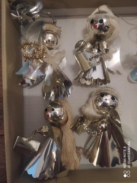 Retro ozdoby na stromcek anjelik,