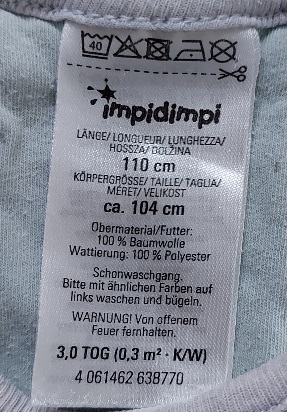 Spací vak na zimu, impidimpi