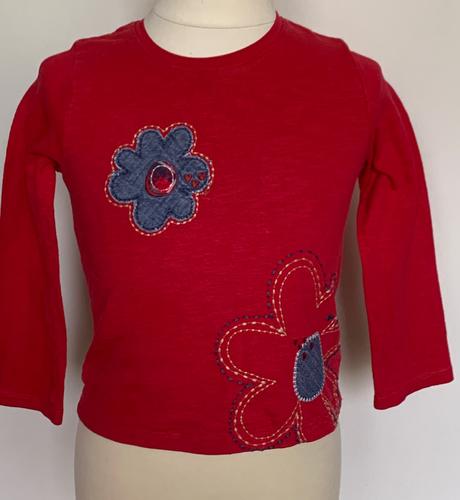 Next červené tričko s kvietkom, next,104