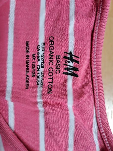 H&m pásikávé bavlnené tričko, h&m,128