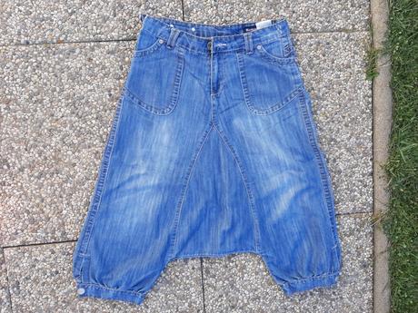 Riflové háremky remix jeans velk. s/36., s