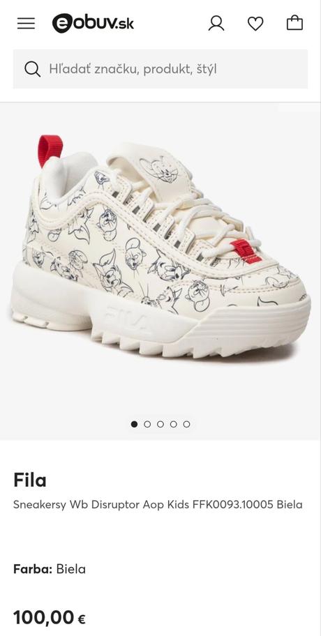 Krásne tenisky fila s motívom tom a jerry, fila,35