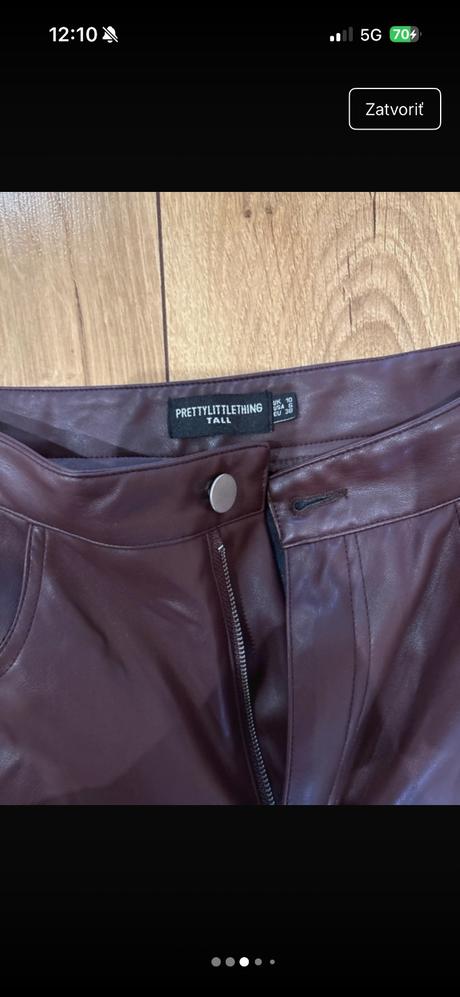 Koženkové nohavice s vysokým pasom, little things,m