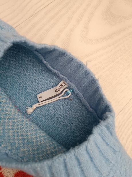 Modrý oversize sveter, s