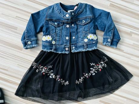 Mayoral nádherná riflová bundička s margarétkami, mayoral,86