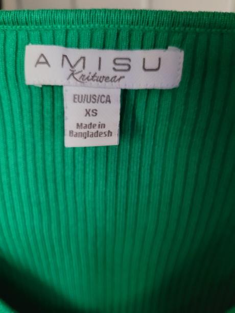 Elasticky rebrovany zeleny sveter, amisu,xs